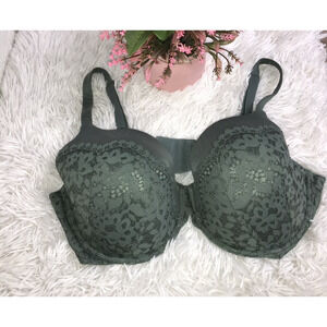 Victoria’s Secret Body By Victoria Lined Perfect Coverage Bra 40DD lace Green